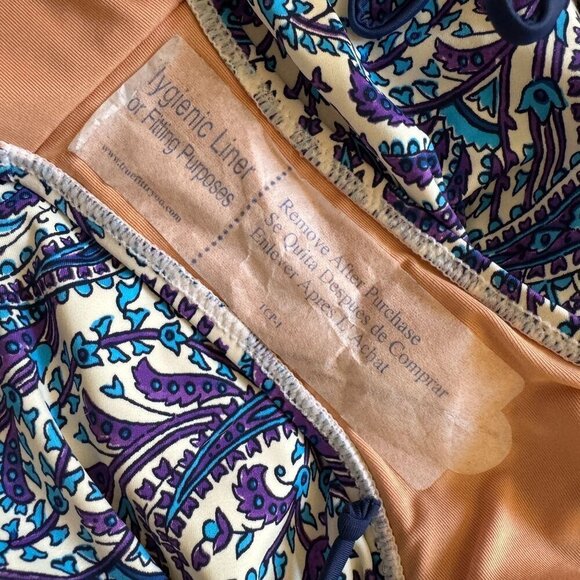 J. Crew Reimagined Plus Size 2X Ruched Swim Bikini Bottoms High Rise Paisley - Picture 8 of 12